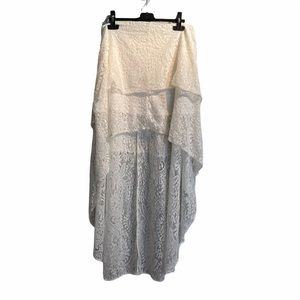 CINDI GINDI*WHITE Lace Hi-Low Skirt*Sm./Medium